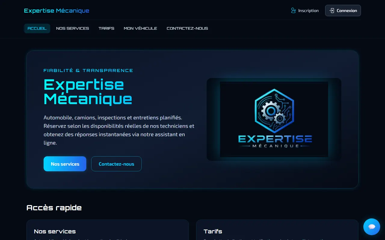 Aperçu du site Expertise Mécanique